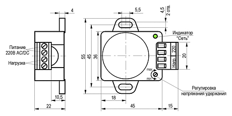 габаритные размеры BH-2T-250-3-R50-H